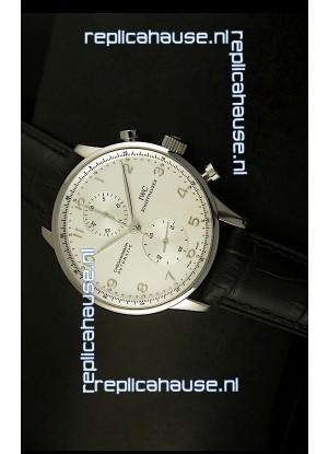 IWC Portuguese Chronograph Swiss Replica Watch in Steel Case - 1:1 Mirror Replica Edition