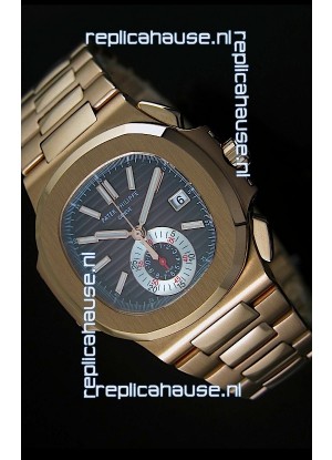 Patek Philippe Nautilus 5980 Chronograph Swiss Pink Gold Watch - 1:1 Mirror Replica