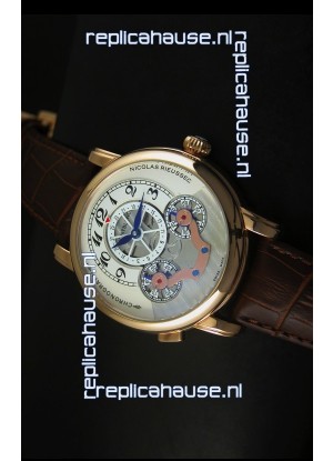 Mont Blanc Nicolas Riessec Rose Gold Case in White Dial