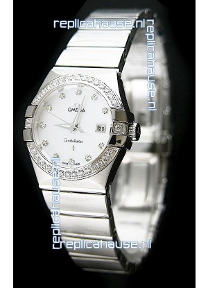 Omega Constellation Ladies Swiss Automatic Watch in White Dial - 1:1 Mirror Replica 