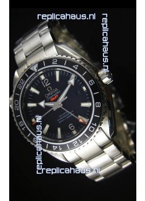 Omega Planet Ocean GMT Black Swiss Replica Watch - 1:1 Ultimate Mirror Edition