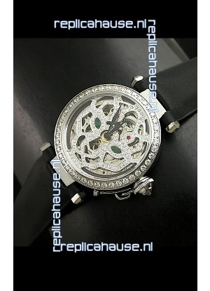 Cartier Pasha Ladies Replica Watch in Skelton Diamond Dial