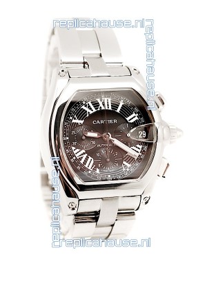 Cartier Roadster Chronograph Swiss Replica Watch in Black Dial