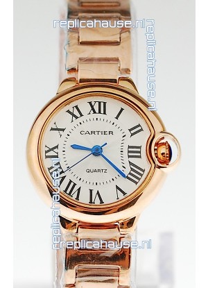 Ballon Bleu De Cartier Japanese Ladies Replica Pink Gold Watch