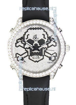 Jacob & Co. The Five Time Zone Skeleton Swiss Replica Watch in Diamonds