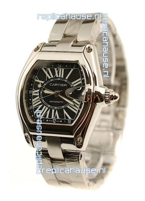 Cartier Roadster Swiss Replica GMT Watch in Black Dial