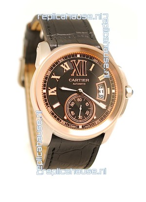 Calibre de Cartier Japanese Replica Pink Gold Watch 