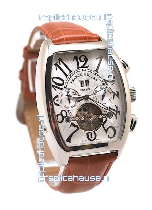 Franck Muller Conquistador Tourbillon Japanese Watch in Brown Strap