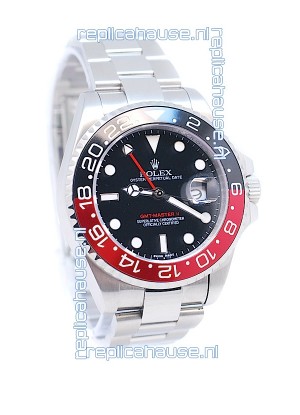 Rolex GMT Masters II 2011 Edition Swiss Replica Watch in Black & Red Cerarmic Bezel