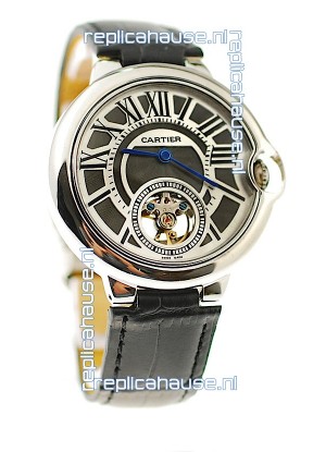 Ballon Bleu De Cartier flying Tourbillon Japanese Replica Steel Watch 