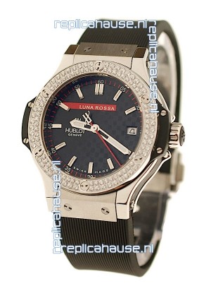 Hublot Big Bang Luna Rossa PVD Diamonds Swiss Quartz Watch