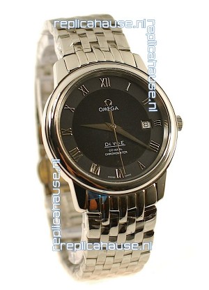 Omega Co-Axial Deville Japanese Steel Watch in Black Dial
