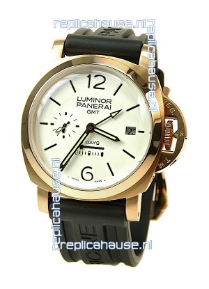 Panerai Luminor GMT 8 Days Swiss Replica Watch in White Dial