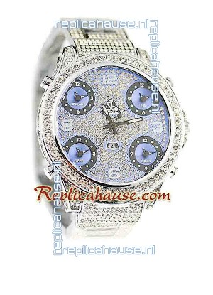 Jacob & Co Diamond Japanese Replica Watch in Light Blue Dial