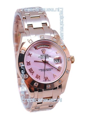 Rolex Day Date Pink Mother of Pearl Japanese Replica Watch