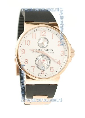 Ulysse Nardin Maxi Marine Chronometer Japanese Replica Rose Gold Watch