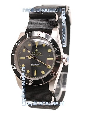 Rolex Submariner Swiss Watch Black Nylon Strap Watch
