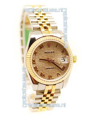 Rolex DateJust Mid-Sized Swiss Replica Two Tone Watch