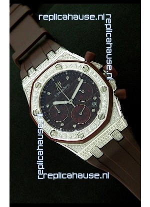 Audemars Piguet Royal Oak Ladies Alinghi Limited Edition Japanese Watch in Maroon