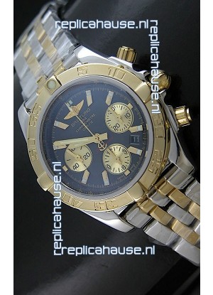 Breitling Chronomat B01 Two Tone Swiss Watch in Black Dial