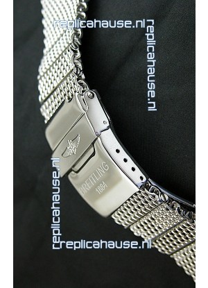 Breitling 440 Solid Stainless Steel Polished Strap with Breitling Double Fliplock Clasp