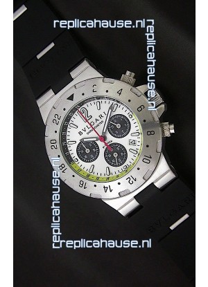 Bvlgari Diagono Chrono Swiss Replica Watch in White Dial