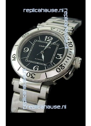 Cartier Pasha de Swiss Replica Watch in Black Dial