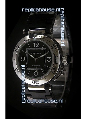 Cartier Pasha de Swiss Replica Watch in Black Dial