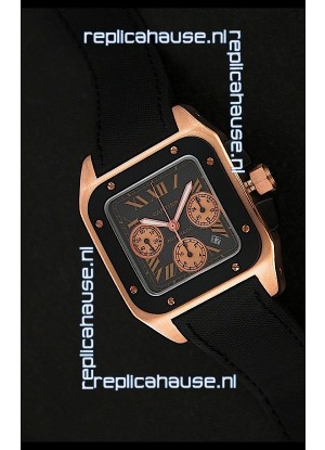 Cartier santos Swiss Replica Watch in Black Dial
