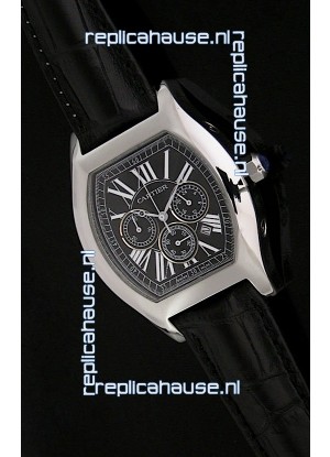 Cartier Tortue Japanese Replica Watch in Black Strap