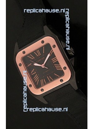 Cartier Santos Swiss Replica Watch in Black Dial
