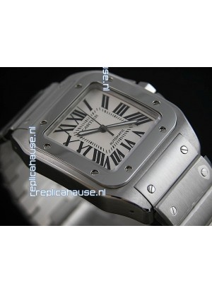 Cartier Santos Swiss Replica Watch in White Dial