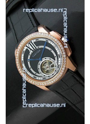 Calibre De Cartier Japanese Watch in Pink Gold Casing