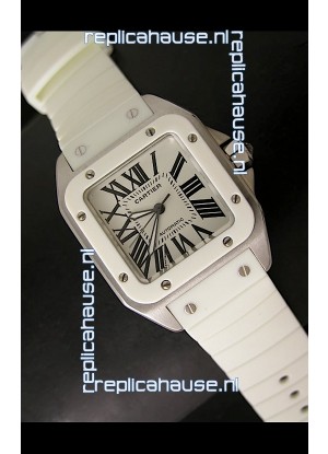 Cartier Santos Swiss Replica Watch in White Dial