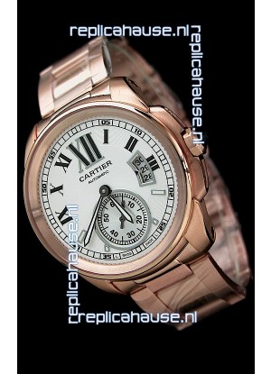 Calibre De Cartier Japanese Automatic Replica Watch in Rose Gold 
