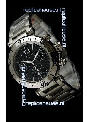 Cartier Pasha De Seatimer Japanese Quartz Watch in Black Dial