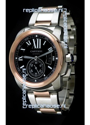 Cartier Calibre de Japanese Replica Rose Gold Watch