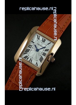 Cartier Louis Japanese Replica Ladies Rose Gold Watch
