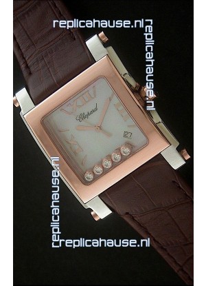 Chopard Happy Sport Swiss Replica Watch in Brown Strap