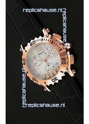 Chopard Happy Sport Swiss Replica Watch in Black Strap