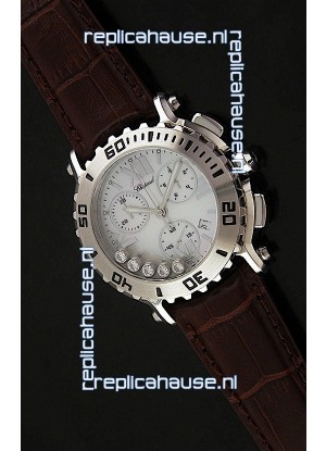 Chopard Happy Sport Swiss Replica Watch in Brown Strap