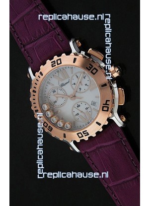 Chopard Happy Sport Swiss Replica Watch in Dark Red Strap