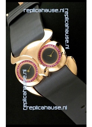 Chopard Animal World Ladies Owl Watch in Double Black Dial