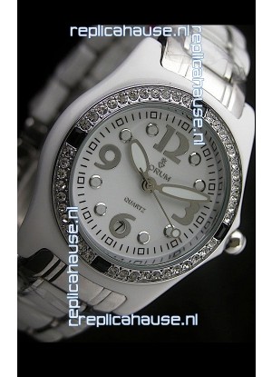 Corum Imitation Ceramics Japanese Replica Watch in White Dial