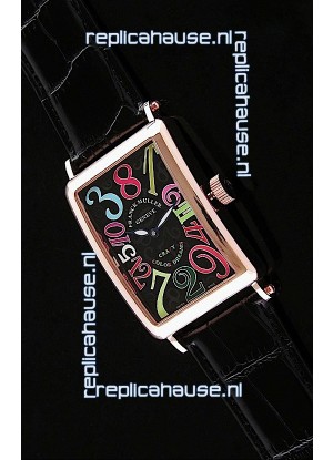 Franck Muller Long Island Japanese Replica Watch in Black Dial