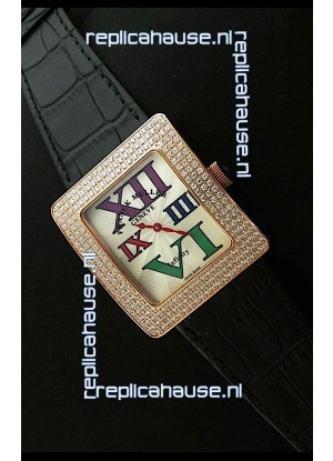 Franck Muller Geneve Infinity Japanese Gold Watch in Multi Color Roman Markers