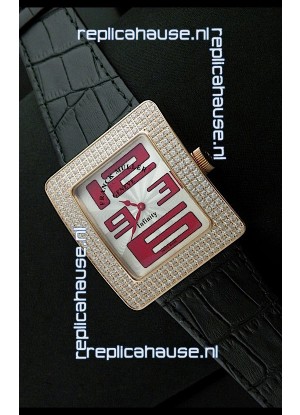 Franck Muller Geneve Infinity Japanese Gold Watch in Red Numeral Markers