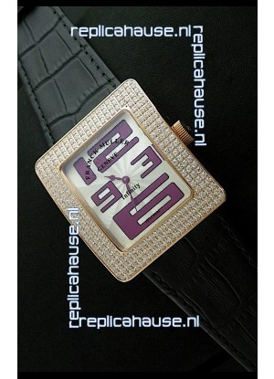 Franck Muller Geneve Infinity Japanese Gold Watch in Purple Numeral Markers