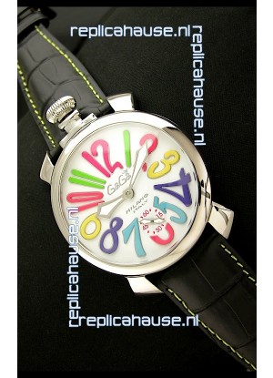 Gaga Milano Italy Japanese Replica Watch in Black Strap