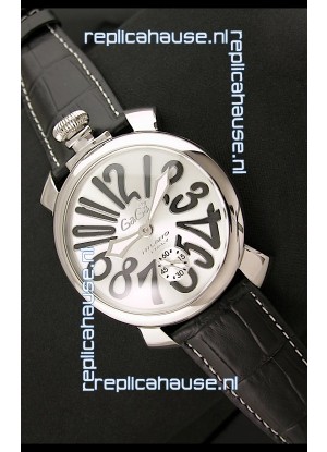 Gaga Milano Italy Japanese Replica Watch in Black Arabic Markers